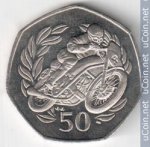 50 пенсов 1999 г.   Остров Мэн  (15) - 8204 - аверс