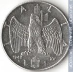 1 лира 1942 г. Италия(10) - 8880 - аверс