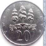 20 центов 1969 г. Ямайка(27) -1973 - аверс