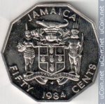 50 центов 1985 г. Ямайка(27) -1973 - аверс
