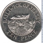 10 пенсов 2007 г. Джерси(7) - 1425 - реверс