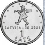 1 лат 2004 г. Латвия(13) - 10123 - реверс