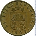 10 сантим 1992 г. Латвия(13) - 10123 - аверс