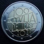 2евро 2021 г. Латвия(13) - 10123 - аверс