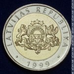 2 лата 1999 г. Латвия(13) - 10123 - аверс