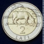 2 лата 1999 г. Латвия(13) - 10123 - реверс