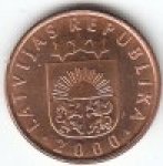 2 сантима 2000 г. Латвия(13) - 10123 - реверс