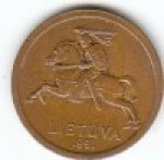 10 центов 1991 г. Литва(13) - 3049 - реверс