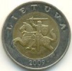 5 лит 2009 г. Литва(13) - 3049 - реверс