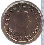 1 цент 2014 г. Люксембург(13) - 11445 - реверс