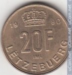 20 франков 1990 г. Люксембург(13) - 11445 - аверс