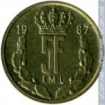 5 франков 1987 г. Люксембург(13) - 11445 - аверс