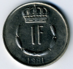 1 франк 1981 г. Люксембург(13) - 11445 - аверс