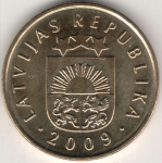 20 сантим 2009 г. Латвия(13) - 10123 - реверс