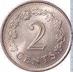 2 цента 1977 г. Мальта(14) -21569 - реверс