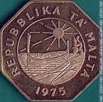 25 центов 1975 г. Мальта(14) -21569 - аверс