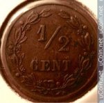 1/2 цента 1901 г. Нидерланды(15) -7213 - аверс