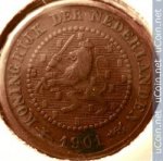 1/2 цента 1901 г. Нидерланды(15) -7213 - реверс