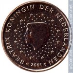 1 цент 2001 г. Нидерланды(15) -7213 - реверс