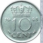 10 центов 1948 г. Нидерланды(15) -7213 - аверс