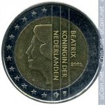 2 евро 2001 г. Нидерланды(15) -7213 - реверс