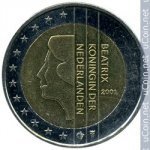 2 евро 2001 г. Нидерланды(15) -7213 - реверс
