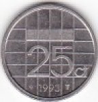 25 центов 1993 г. Нидерланды(15) -7213 - аверс