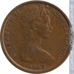 1 цент 1967 г. Новая Зеландия(16) -1643 - реверс