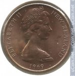 2 цента 1969 г. Новая Зеландия(16) -1643 - реверс