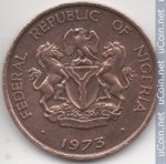 1 кобо 1973 г. Нигерия(15) -298 - реверс