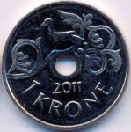 1 крона 2011 г. Норвегия(16) -2020 - аверс