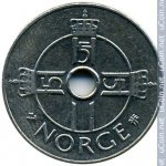 1 крона 1999 г. Норвегия(16) -2020 - аверс