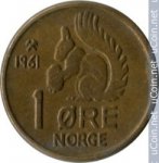 1 эре 1961 г. Норвегия(16) -2020 - аверс