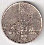20 крон 2002 г. Норвегия(16) -2020 - реверс