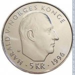 5 крон 1996 г. Норвегия(16) -2020 - аверс