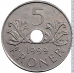 5 крон 1999 г. Норвегия(16) -2020 - реверс