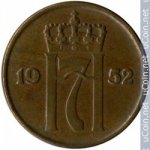 5 эре 1952 г. Норвегия(16) -2020 - реверс