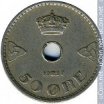 50 эре 1927 г. Норвегия(16) -2020 - аверс