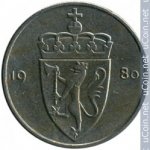 50 эре 1980 г. Норвегия(16) -2020 - реверс