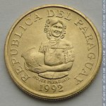 5 гуарани 1992 г. Парагвай(17) -303 - аверс