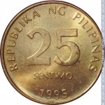 25 сентимо 1995 г. Филиппины(24) -719 - реверс