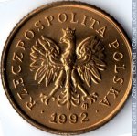 1 грош 1992 г. Польша(18) -6491 - аверс