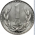 1 злотый 1988 г. Польша(18) -6491 - реверс
