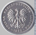 1 злотый 1989 г. Польша(18) -6491 - аверс