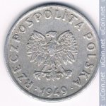 5 грошей 1949 г. Польша(18) -6491 - реверс