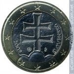 1 евро 2009 г. Словакия(20) - 5811 - реверс