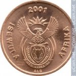 1 цент 2001 г. ЮАР(26) - 385 - реверс