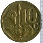 10 центов 1999 г. ЮАР(26) - 385 - аверс