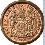 2 цента 1991 г. ЮАР(26) - 385 - аверс