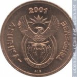 2 цента 2001 г. ЮАР(26) - 385 - реверс